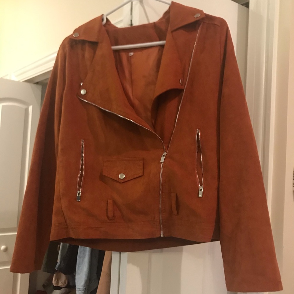 Burnt orange suede jacket